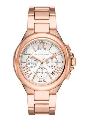 Michael Kors Camille Chronograph Rose Gold-Tone Stainless Steel Bracelet Watch